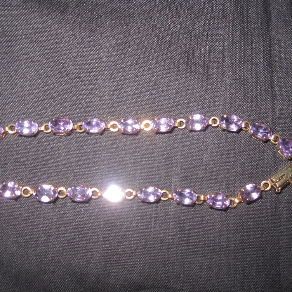 AMETHYST 10K gold 7" tennis bracelet